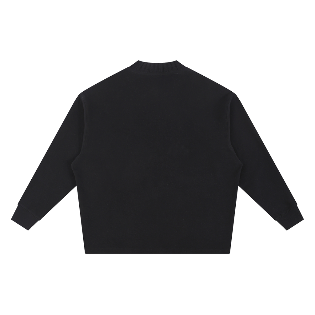 MIROLYUB Repose oversized cotton-blend sweatshirt in Black, back view.