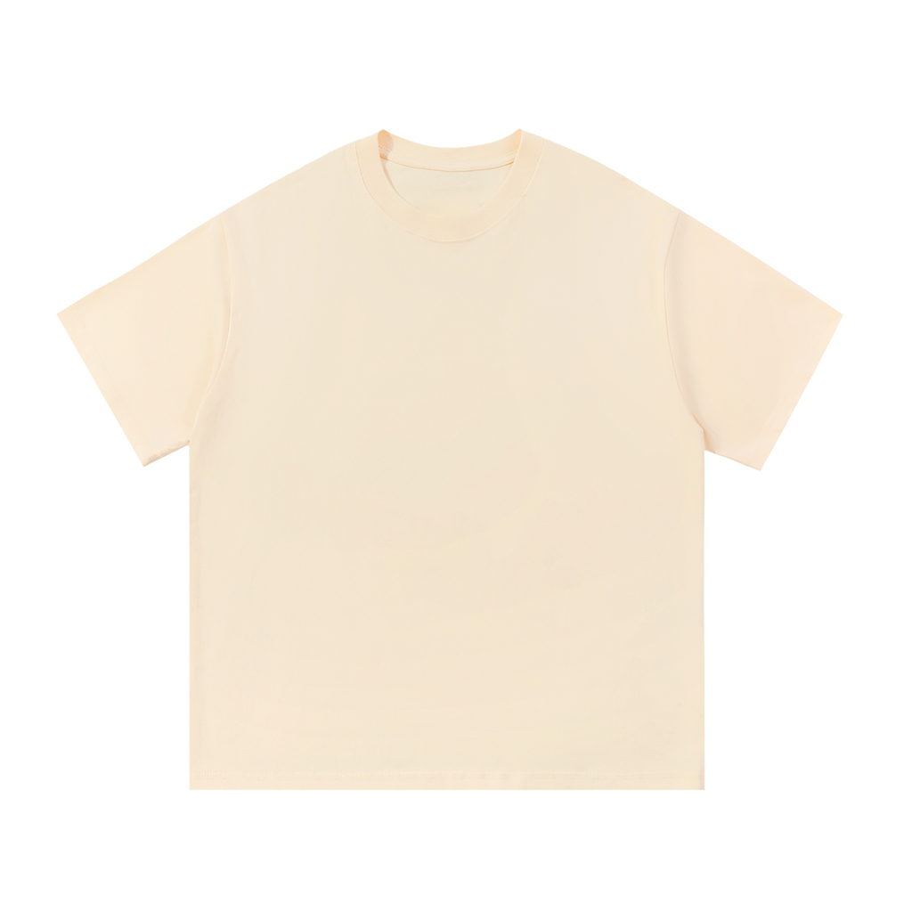 MIROLYUB Still Heavy Cotton Tee in Apricot, front view.