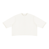 MIROLYUB Undertone Mineral-Wash Raw-Hem Tee in White, front view.