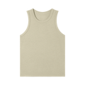 MIROLYUB Tension heavyweight ribbed tank in Khaki, front view.
