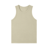 MIROLYUB Tension heavyweight ribbed tank in Khaki, front view.
