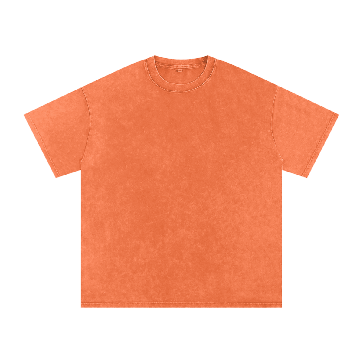 MIROLYUB Afterglow Snow-Wash Oversized Tee in Orange, front view.