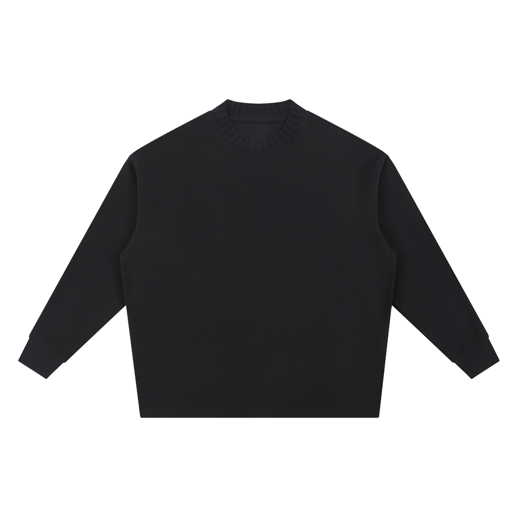 MIROLYUB Repose oversized cotton-blend sweatshirt in Black, front view.