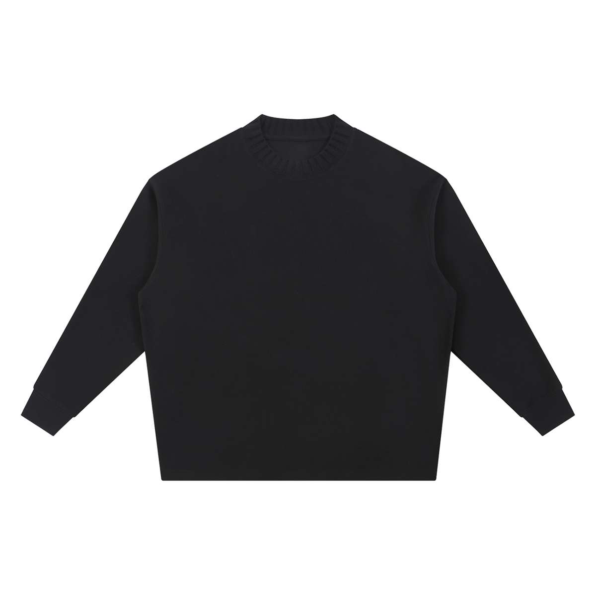 MIROLYUB Repose oversized cotton-blend sweatshirt in Black, front view.