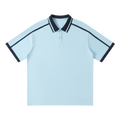 MIROLYUB Traction contrast-piping polo in Sky Blue — front view