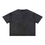 MIROLYUB Stratum Mineral-Wash Boxy Tee in Black, back view