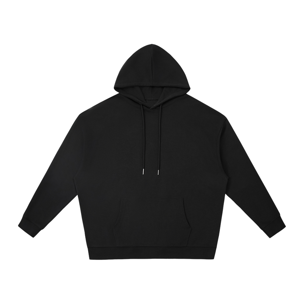 MIROLYUB Shelter Pullover Hoodie in Black, front view