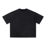 MIROLYUB Unisex Vintage Wash Boxy T-Shirt — Black — front view