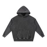 MIROLYUB Frostline Snow-Wash Oversized Hoodie in Black, front view