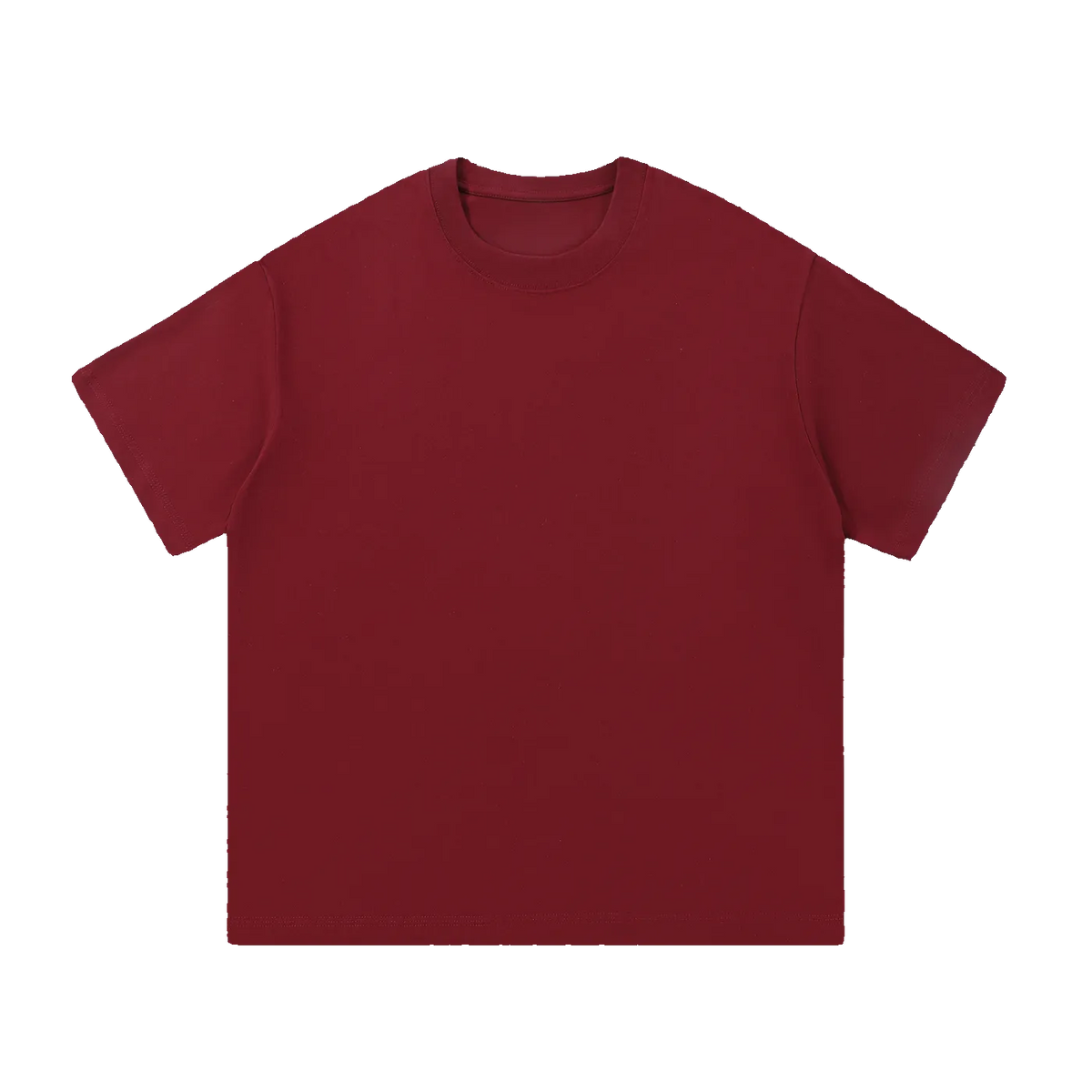 Still Heavy Cotton Tee in Wine Red, front view — MIROLYUB Essentials