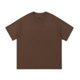 Still Heavy Cotton Tee in Coffee brown, front view — MIROLYUB Essentials