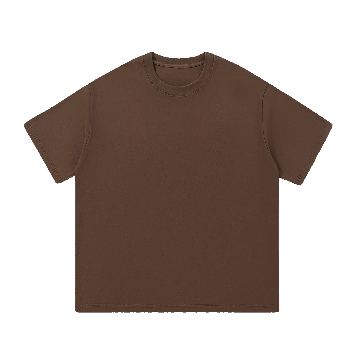 Still Heavy Cotton Tee in Coffee brown, front view — MIROLYUB Essentials