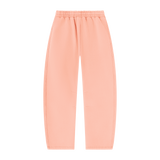 MIROLYUB arc vintage-wash barrel fleece pants in Light Pink, back view