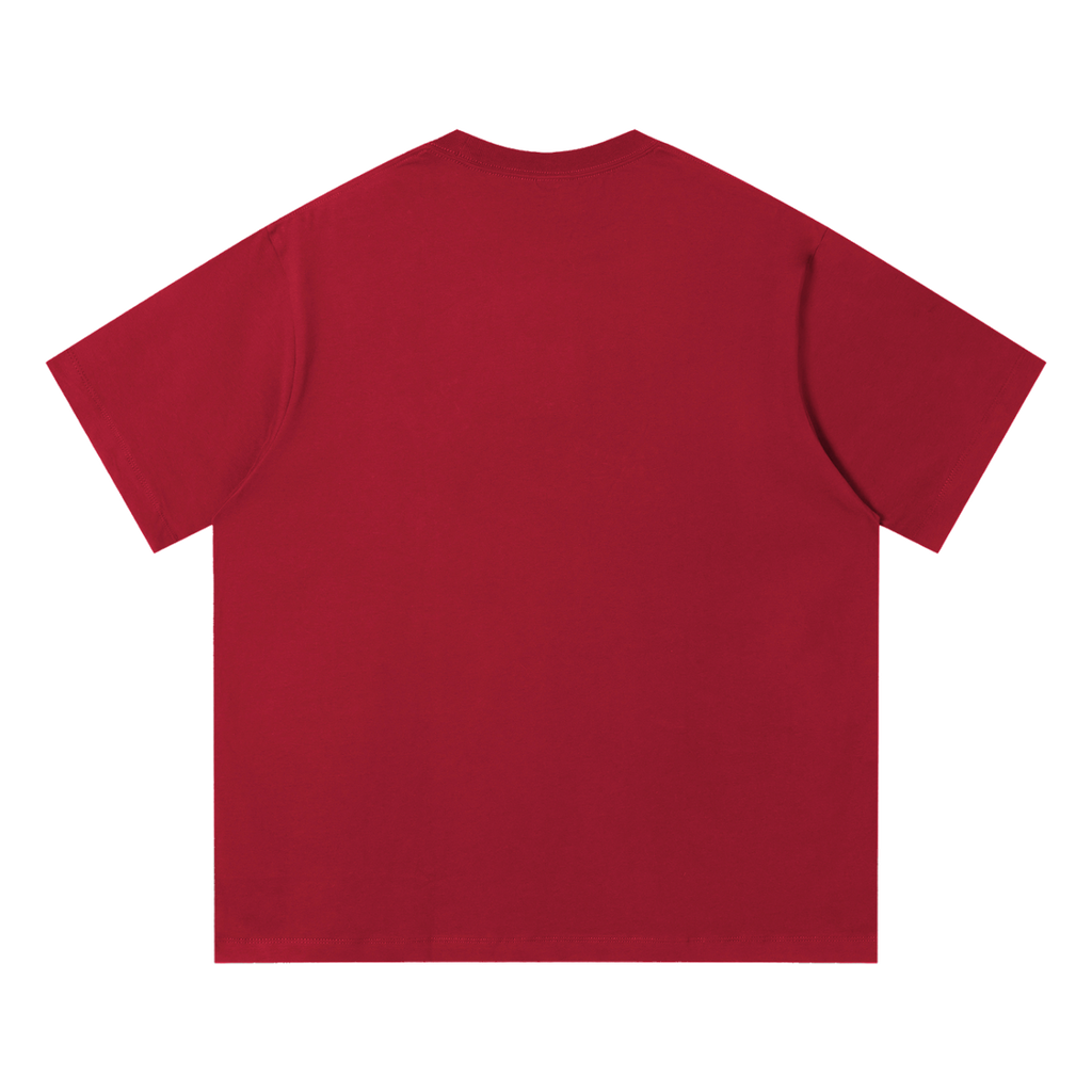 Unisex Quick-Dry Relaxed Fit T-Shirt — Red, back view