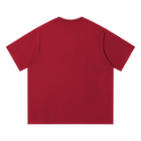Unisex Quick-Dry Relaxed Fit T-Shirt — Red, back view