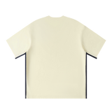 MIROLYUB Unisex Colorblock Crewneck T-Shirt — Apricot, back view