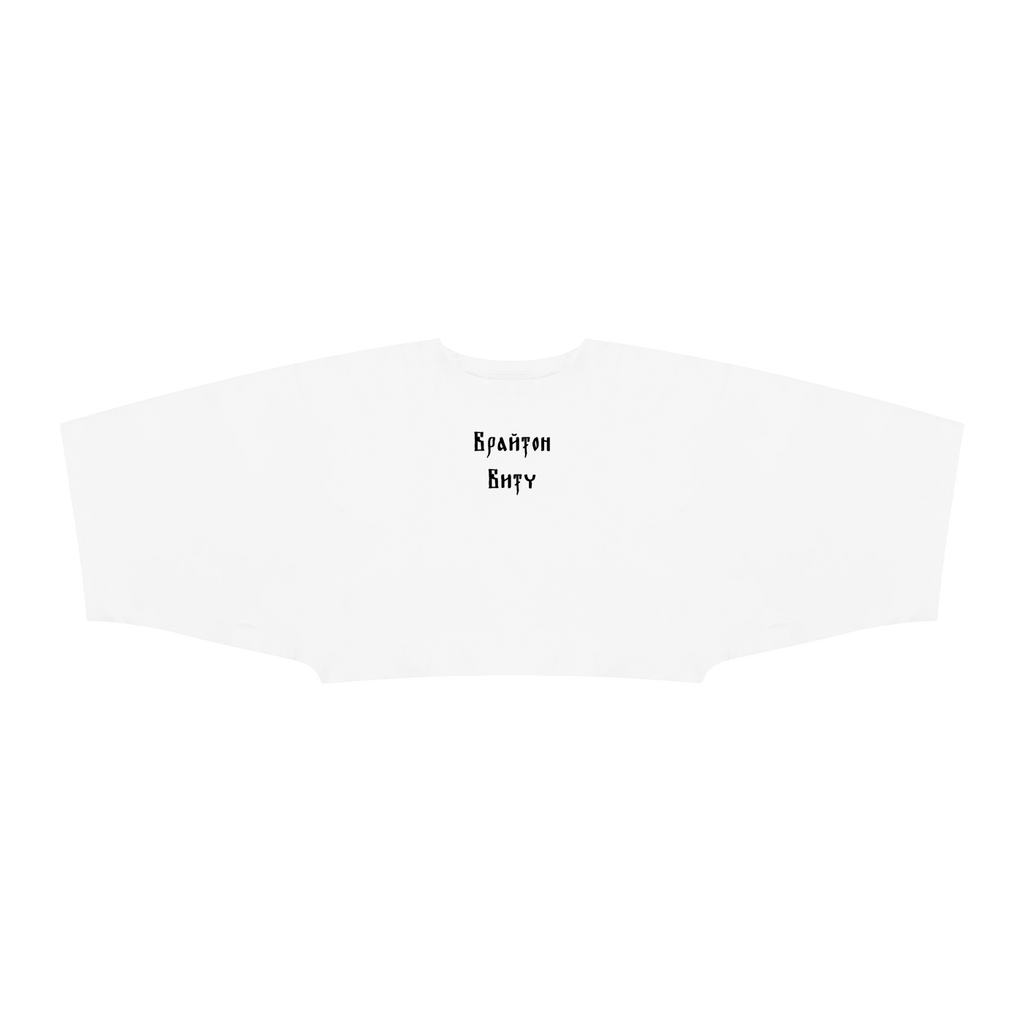 Brighton bitch - T-shirt femme blanc à coupe carrée et manches chauve-souris