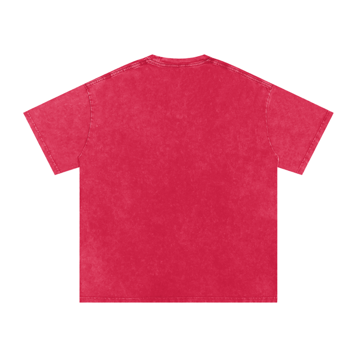 MIROLYUB Afterglow Snow-Wash Oversized Tee in Dark Red, back view.