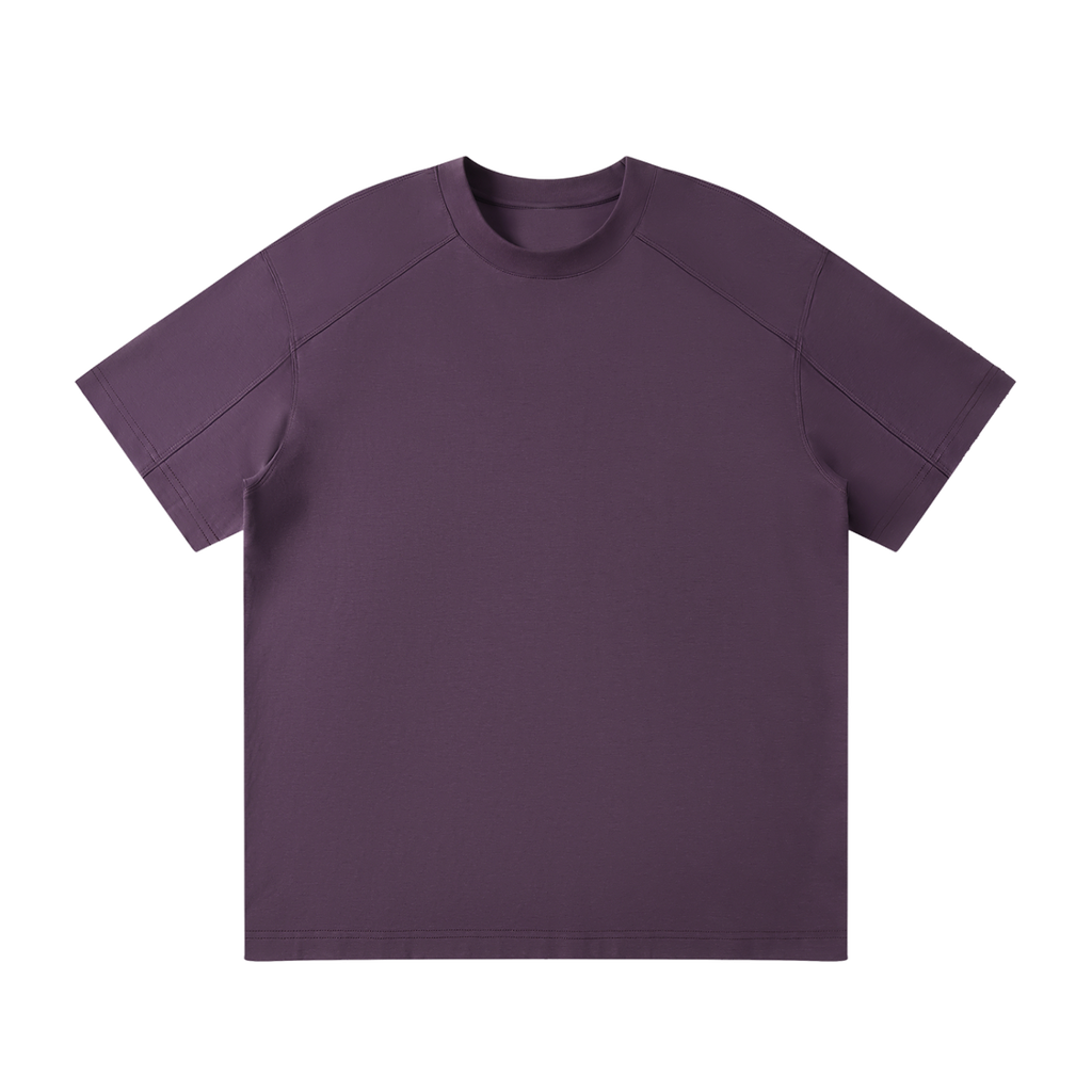 MIROLYUB Transverse — Panel-Seam Tee / Soft Light — Purple — front view