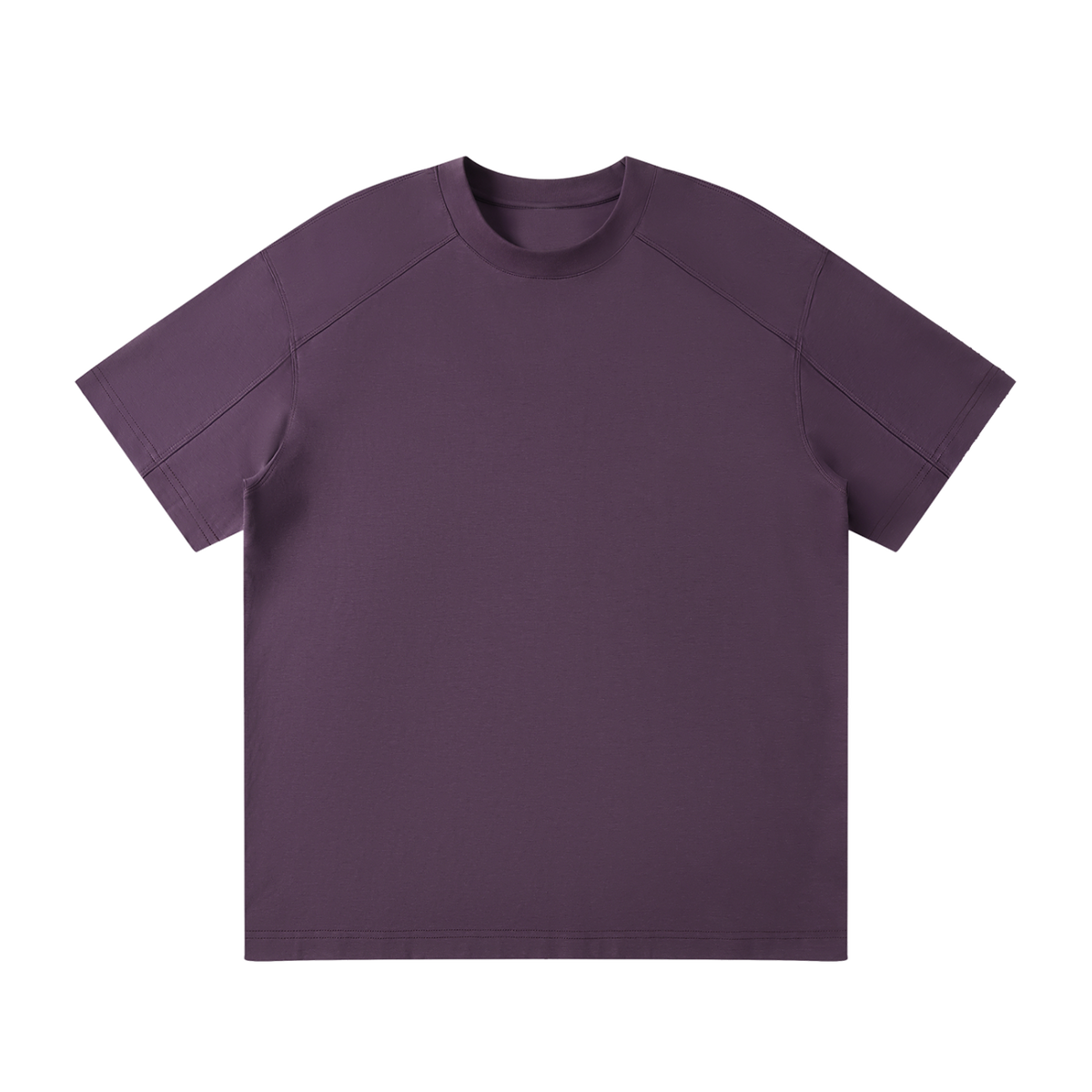 MIROLYUB Transverse — Panel-Seam Tee / Soft Light — Purple — front view