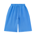 MIROLYUB Lattice Waffle Shorts in Colourful Blue, front view.