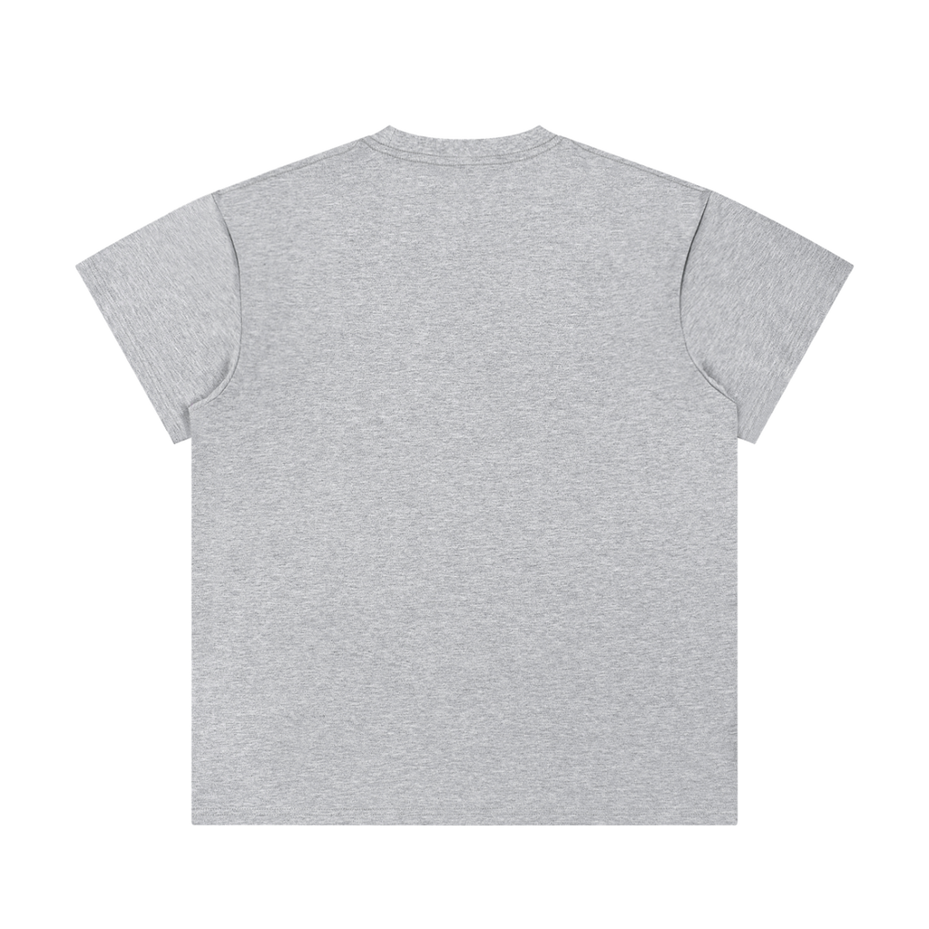 MIROLYUB Unisex Regular Fit Crewneck T-Shirt — Flower Gray, back view