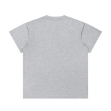 MIROLYUB Unisex Regular Fit Crewneck T-Shirt — Flower Gray, back view