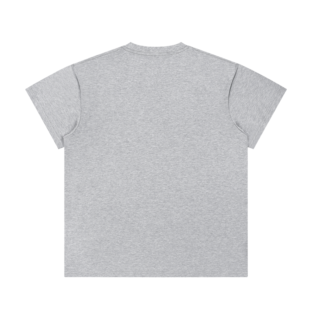 MIROLYUB Unisex Regular Fit Crewneck T-Shirt — Flower Gray, back view