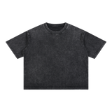 MIROLYUB Stratum Mineral-Wash Boxy Tee in Black, front view