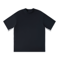 MIROLYUB Unisex Colorblock Crewneck T-Shirt — Navy Blue, front view