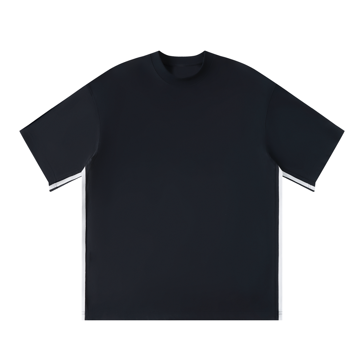 MIROLYUB Unisex Colorblock Crewneck T-Shirt — Navy Blue, front view