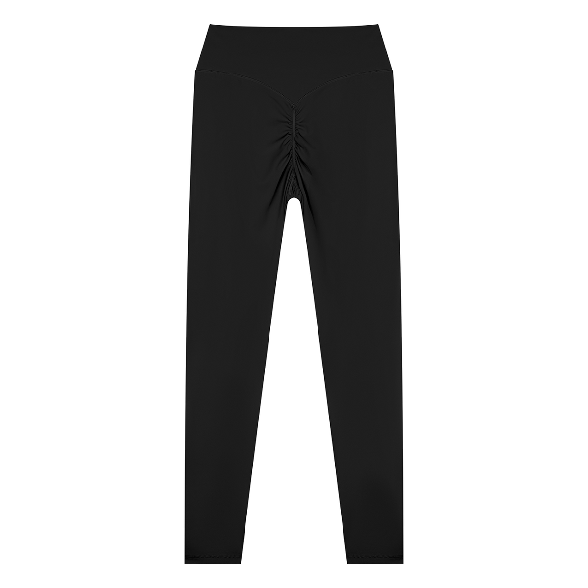 MIROLYUB Women’s High Waisted Yoga Leggings — Black, back view