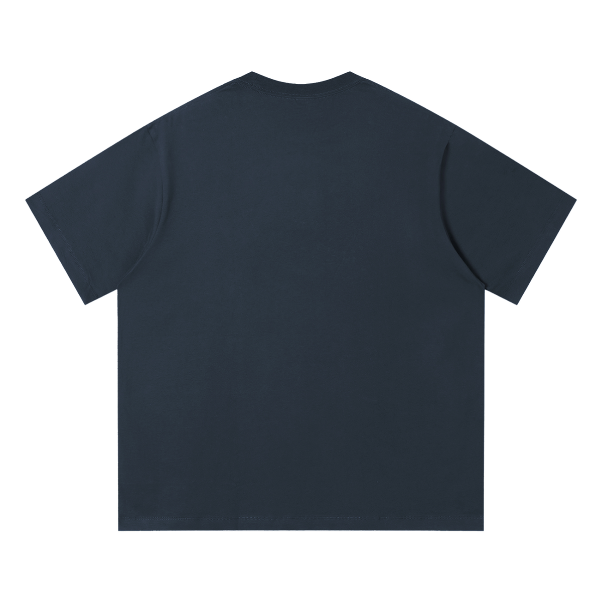 Unisex Quick-Dry Relaxed Fit T-Shirt — Navy Blue, back view