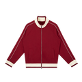 MIROLYUB Switchback raglan track jacket in Red, front view.