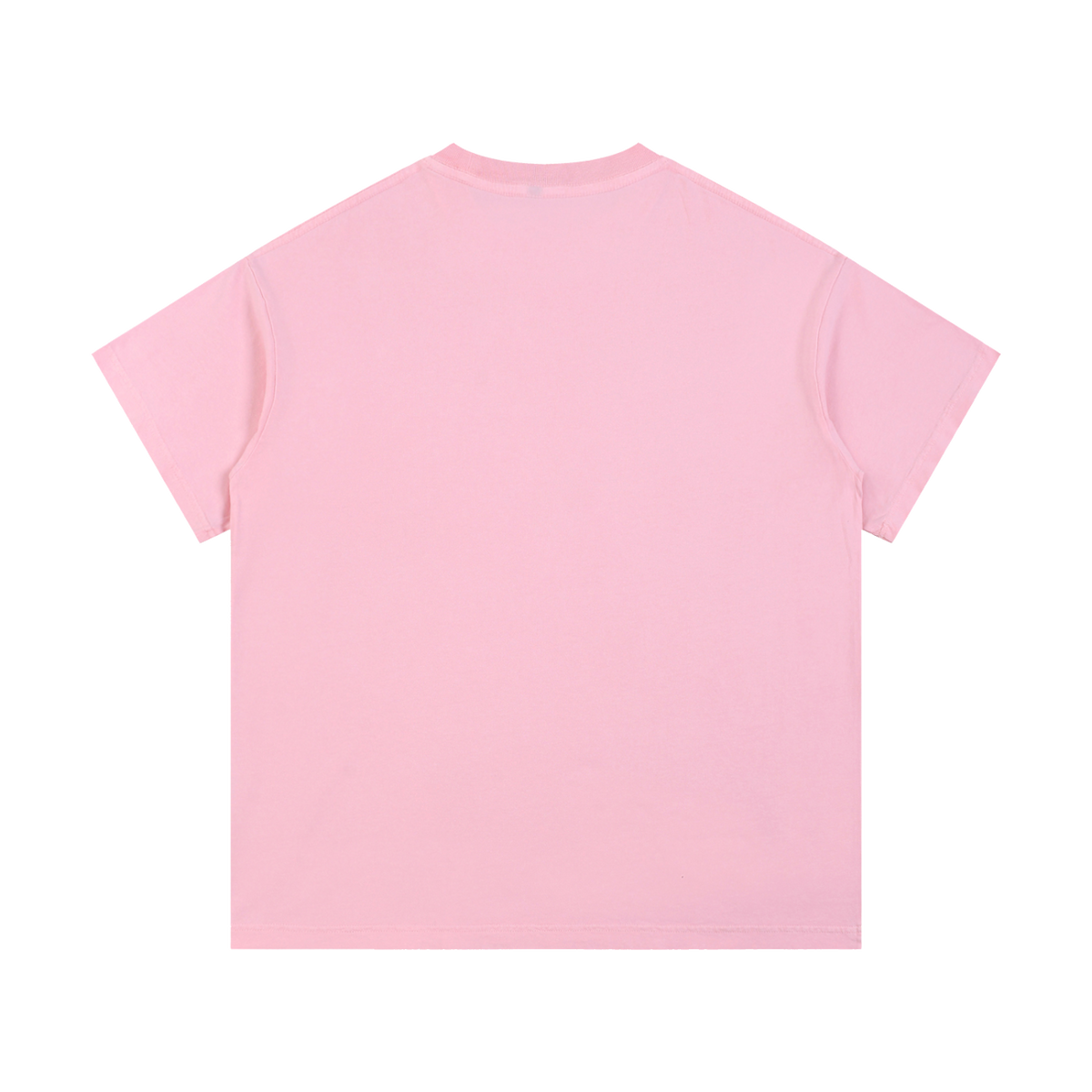 MIROLYUB Palimpsest Vintage-Wash Cotton Tee in Pink, back view.