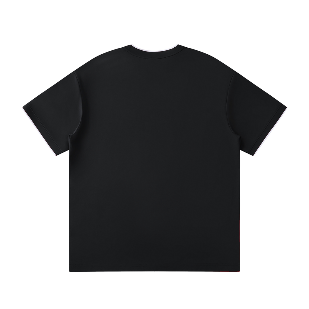 MIROLYUB Routine Cotton-Nylon Tee in Black, back view
