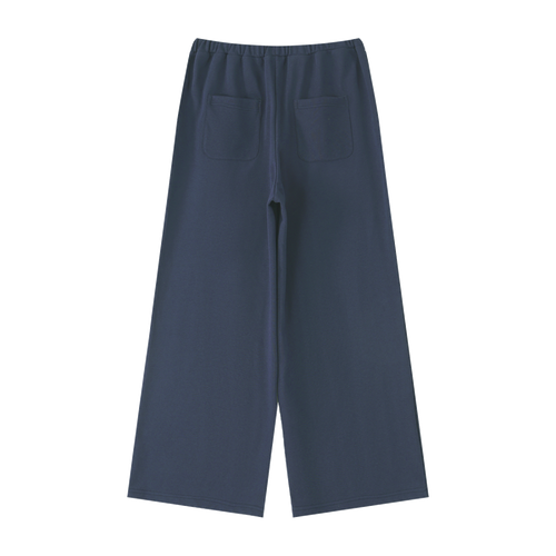 MIROLYUB Cascade wide-leg drawstring pants in Navy Blue — back view