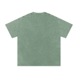 MIROLYUB Afterglow Snow-Wash Oversized Tee in Bean Green, back view.