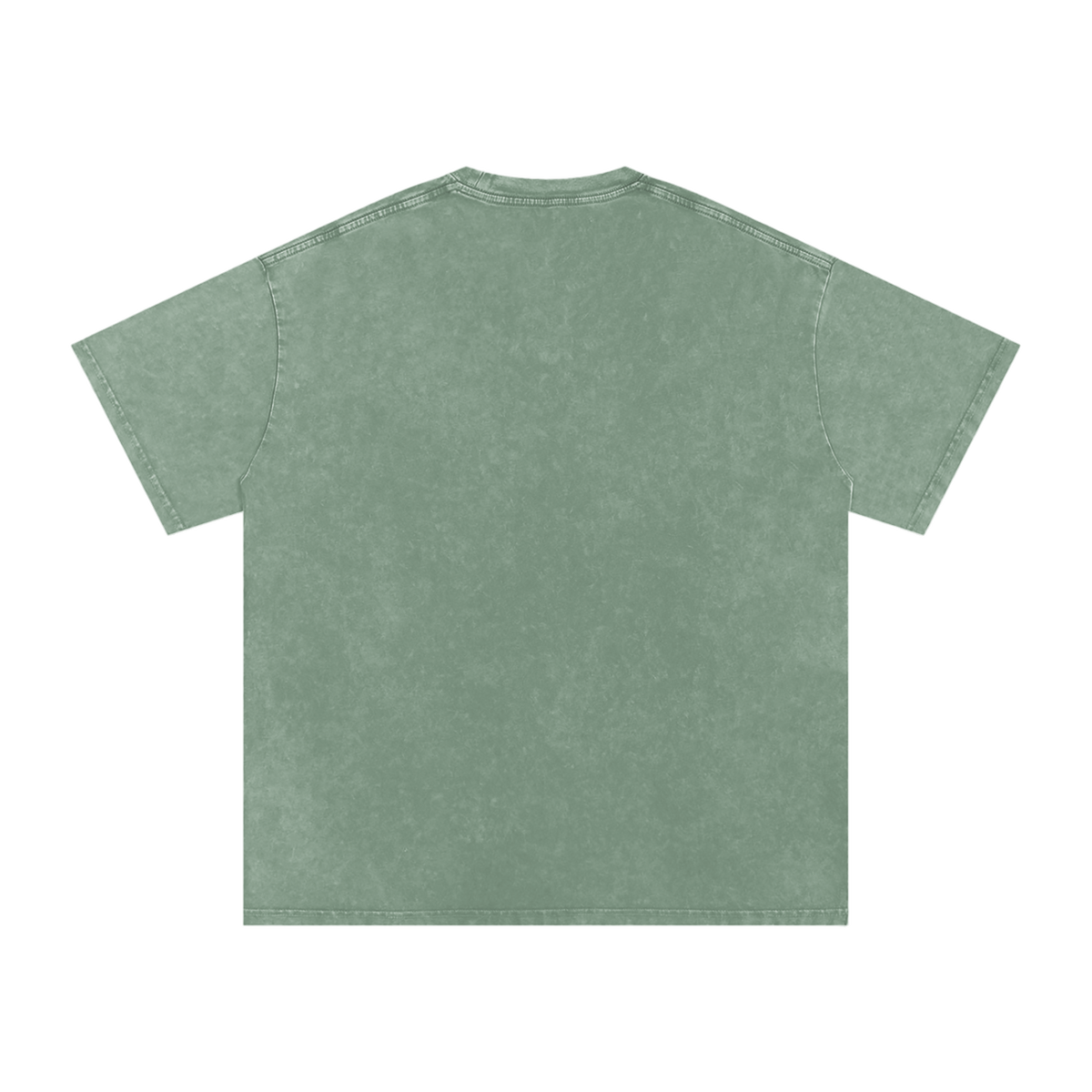 MIROLYUB Afterglow Snow-Wash Oversized Tee in Bean Green, back view.