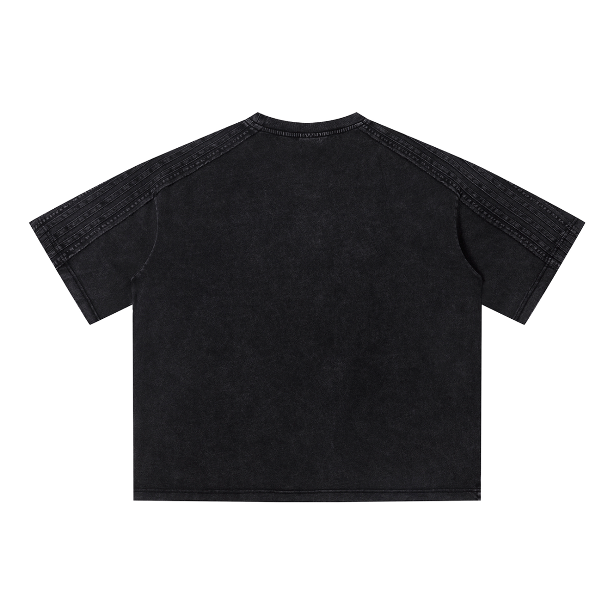 MIROLYUB Unisex Vintage Wash Boxy T-Shirt — Black — back view