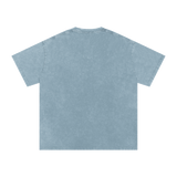 MIROLYUB Afterglow Snow-Wash Oversized Tee in Blue Jeans, back view.