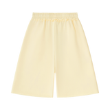 MIROLYUB Unisex Heavyweight Raw Edge Shorts — Apricot, back view