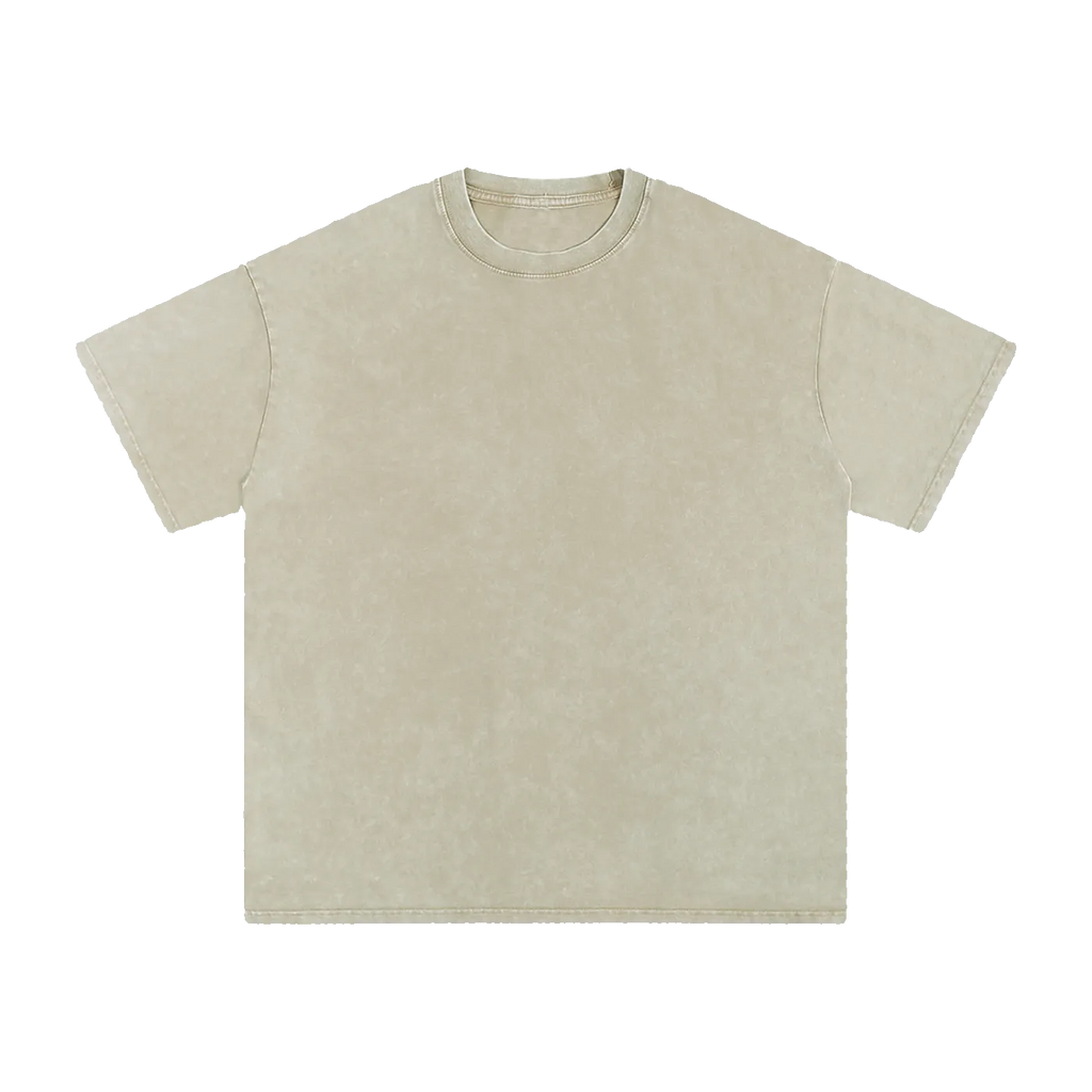 MIROLYUB Afterglow snow-wash oversized cotton tee in Khaki Ash, front view