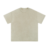 MIROLYUB Afterglow snow-wash oversized cotton tee in Khaki Ash, front view