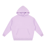 MIROLYUB loft boxy fleece hoodie in Light Purple, front view