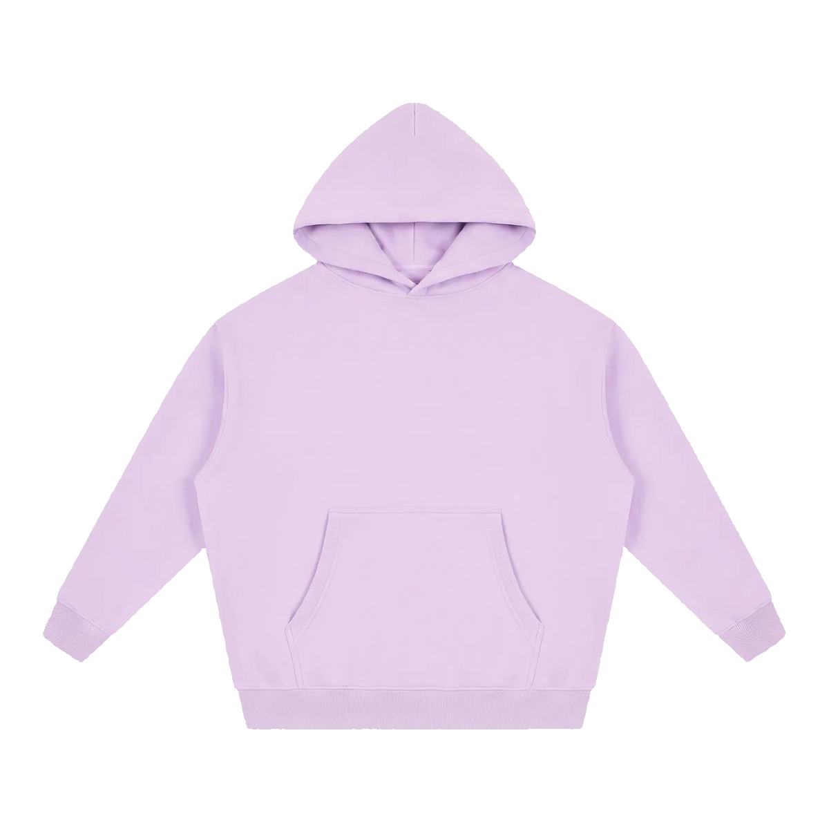 MIROLYUB loft boxy fleece hoodie in Light Purple, front view