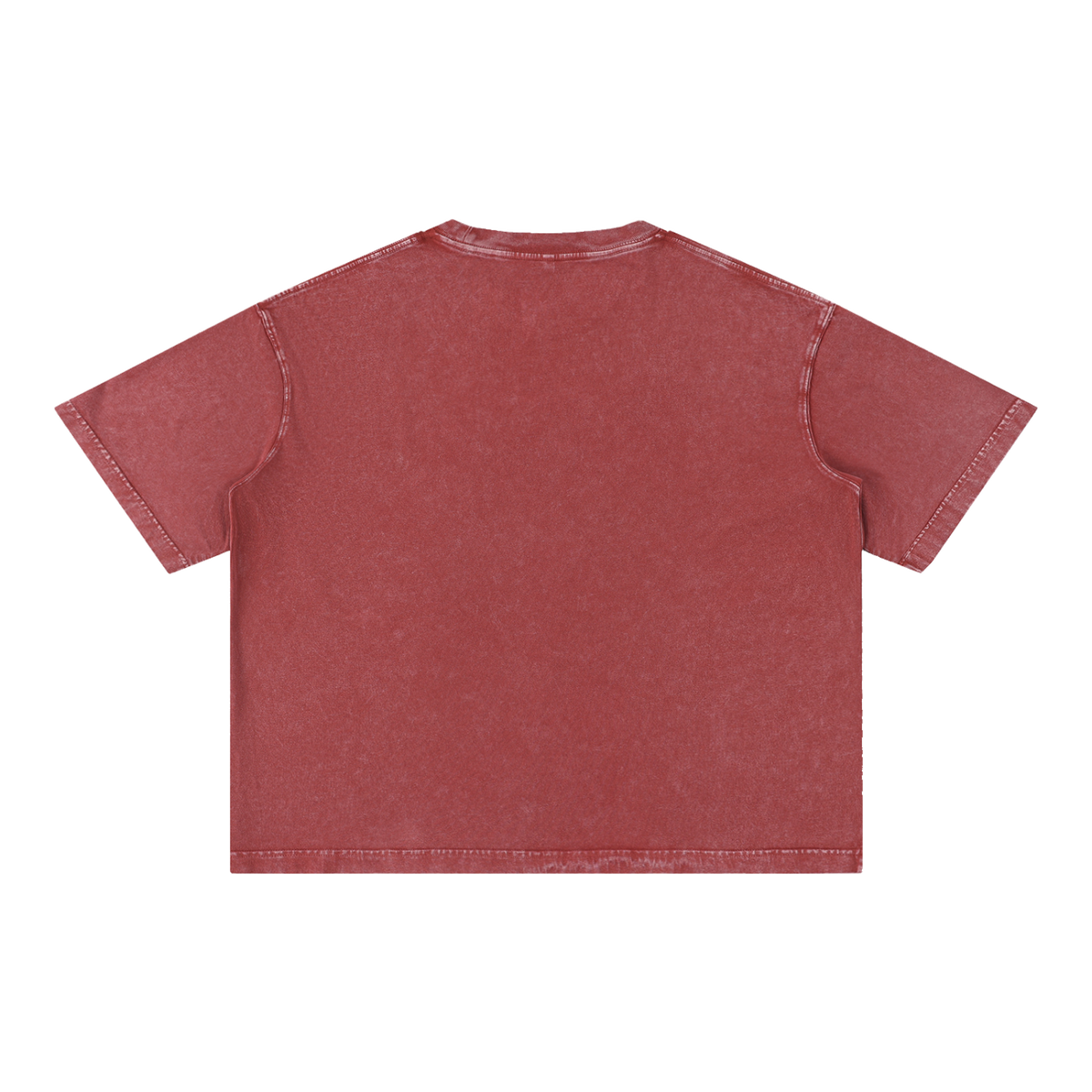 Mineral Wash Boxy Cotton T-Shirt — Red, back view
