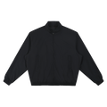 MIROLYUB Transit stand-collar bomber in Black, front view.