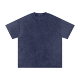 MIROLYUB Afterglow Snow-Wash Oversized Tee in Royal Blue, front view.