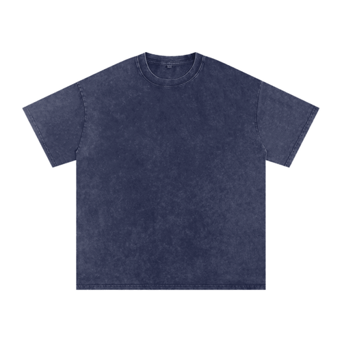 MIROLYUB Afterglow Snow-Wash Oversized Tee in Royal Blue, front view.